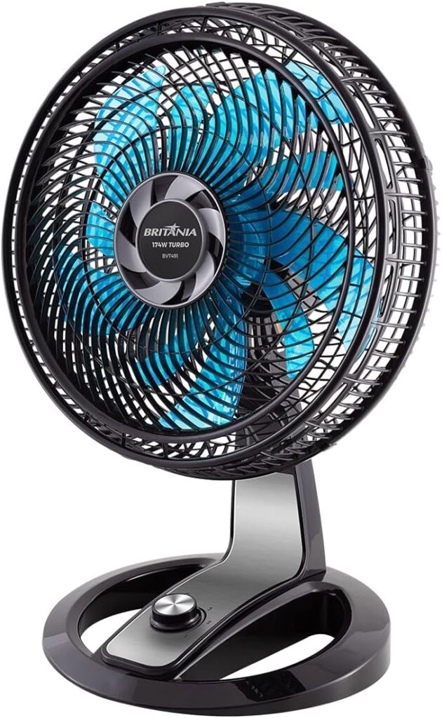 A Britânia é uma marca que também se destaca no campo dos ventiladores de mesa.