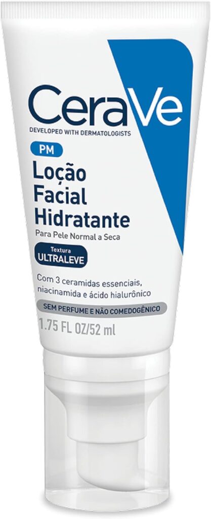 Um dos melhores hidrantes faciais do mercado, a loção facial da CeraVe é indicada para peles normais e secas.