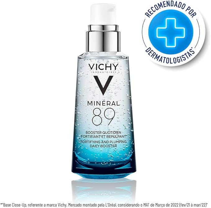 O Sérum Mineral 89, da Vichy, é um dos melhores hidrantes faciais para pele oleosa.