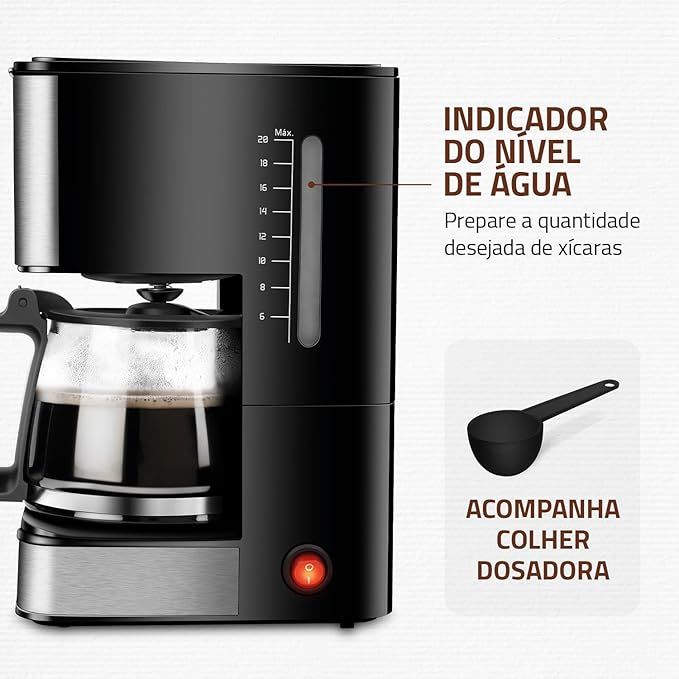 As cafeteiras elétricas levam praticidade e beleza para sua casa. Este é o modelo Mondial C43.