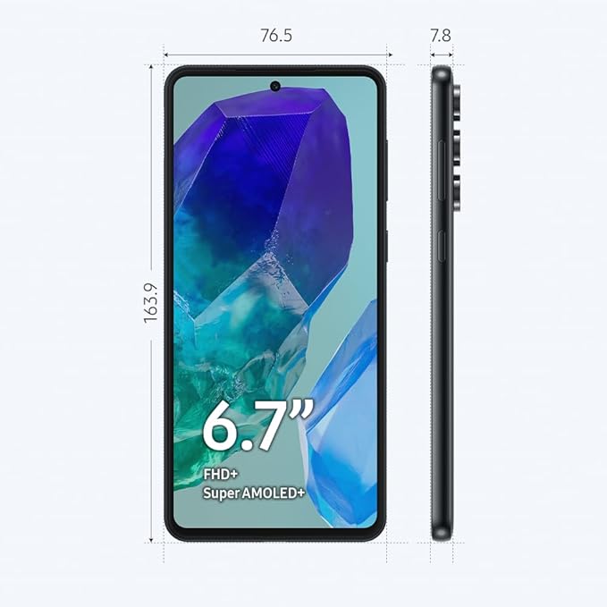 Topo da linha M, o Galaxy M55, como os demais celulares da Samsung, possui recursos e qualidades excelentes. Tela de 6,7" para uma experiência imersiva.