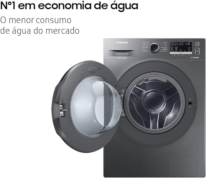 Lava e Seca Samsung WD11A lava até 11 Kg de roupa. Seus sensores ajustam automaticamente a água para não haver gasto excessivo.