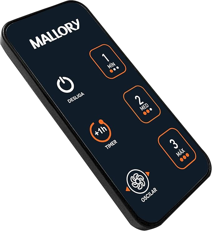 Como um dos melhores ventiladores de coluna do mercado, o Ventilador da Mallory, Max Control, possui controle remoto com o qual você pode ligar e desligar, programar desligamento e controlar a velocidade.