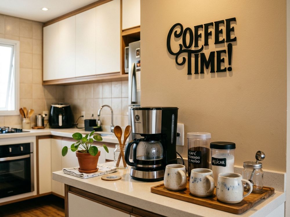 Sua cozinha ganho um novo ar quando tem um cantinho do café