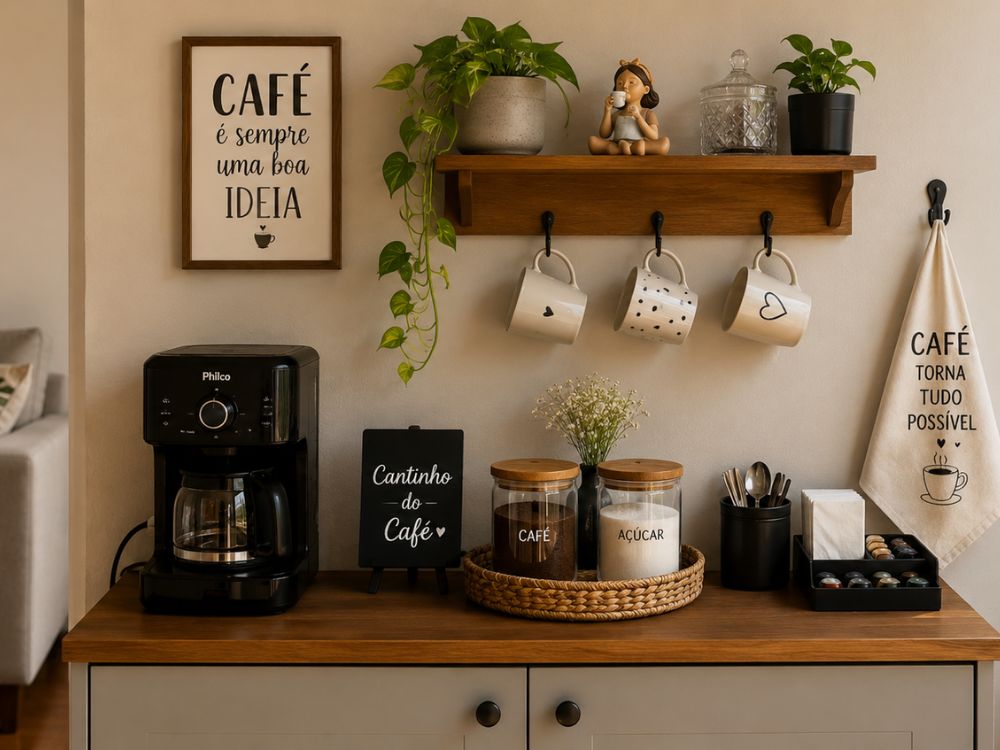 Cantinho do café: como montar um espaço bonito, funcional e acolhedor