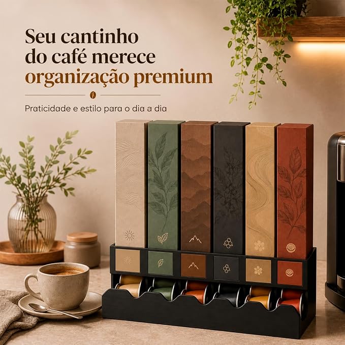 Existem muitos itens que podem deixar seu cantinho do café bem organizado.